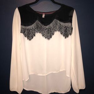 TARGET- Black and White Lace Blouse